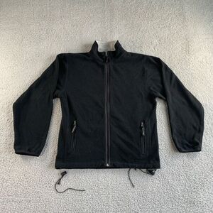 Vintage Mercedes‎ Benz Jacket Mens Large Black Fleece Full Zip Coat Outdoor READ